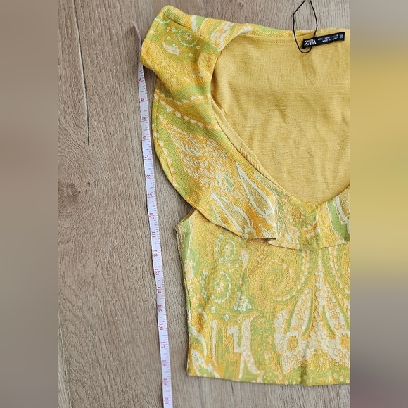 Zara Yellow and green  Top - Picture 7 of 7